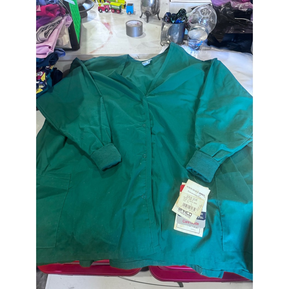 Barco Scrub Gear Hunter Green Warm Up Jacket Snap Front Pockets SG436X 3XL NWT